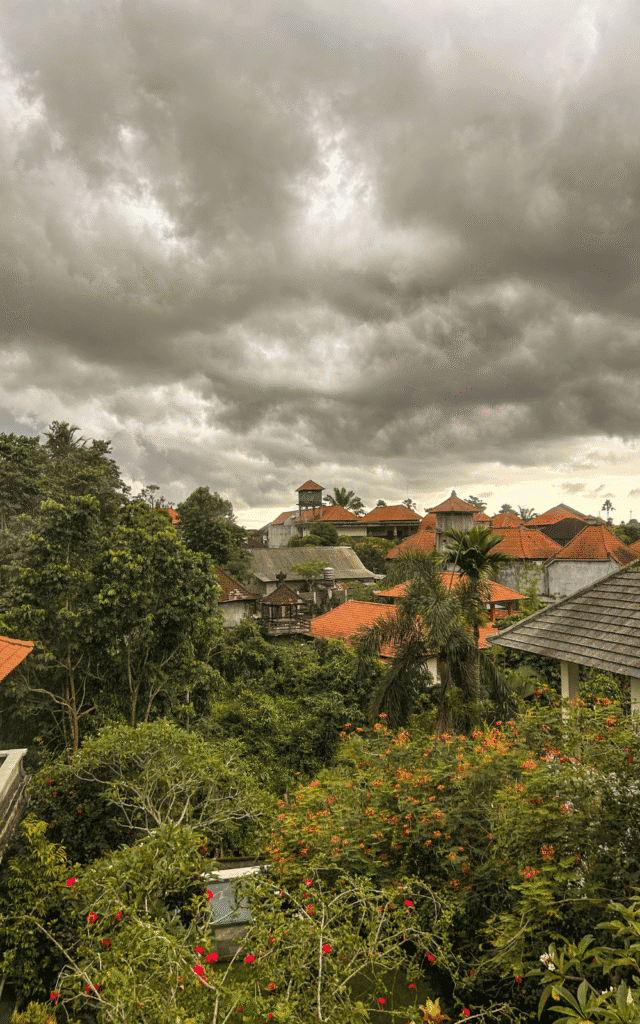 Sky turning grey in Ubud is very common during the rainy season