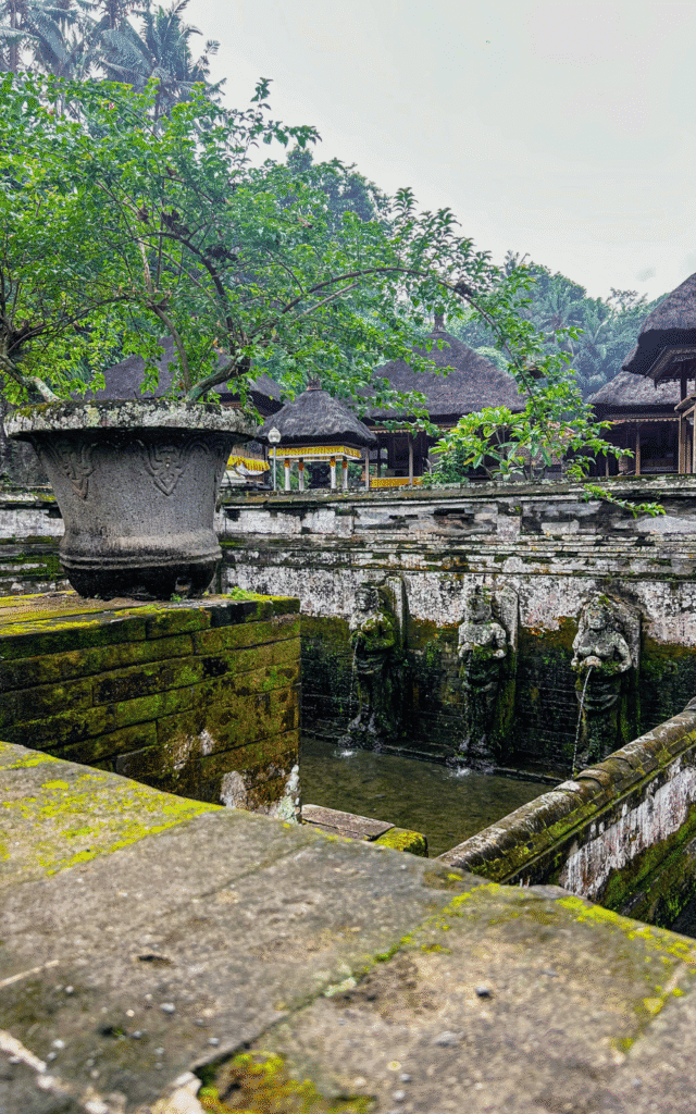 Bathing pools at the entrance of the Goa Gajah temple