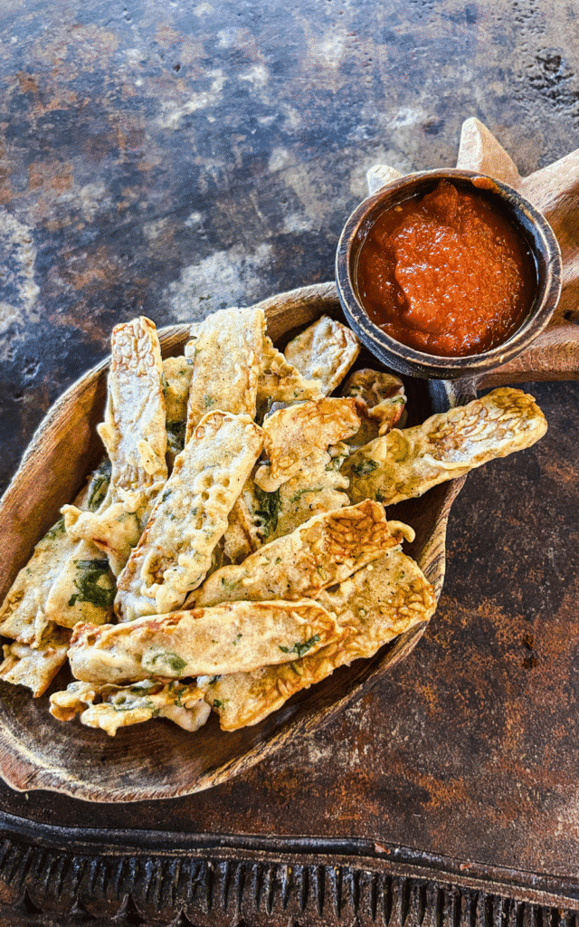 Tempeh Tempura at Yellow Flower Cafe