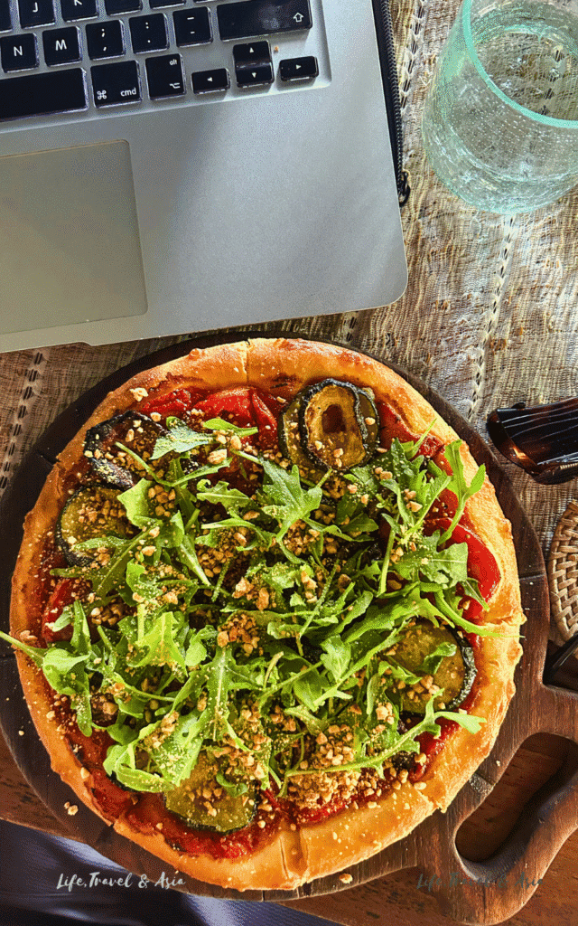Vegan pizza at zest ubud