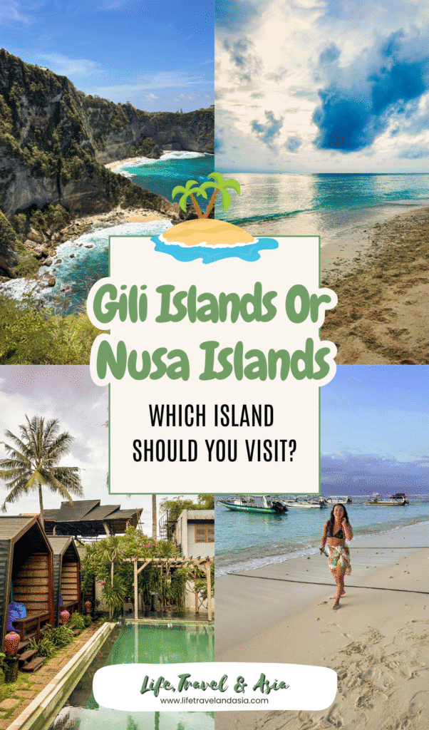 Nusa Islands Vs Gili Islands: Which One Should you Visit? Discover differences and similarities to help you pick the right one for your Bali itinerary.