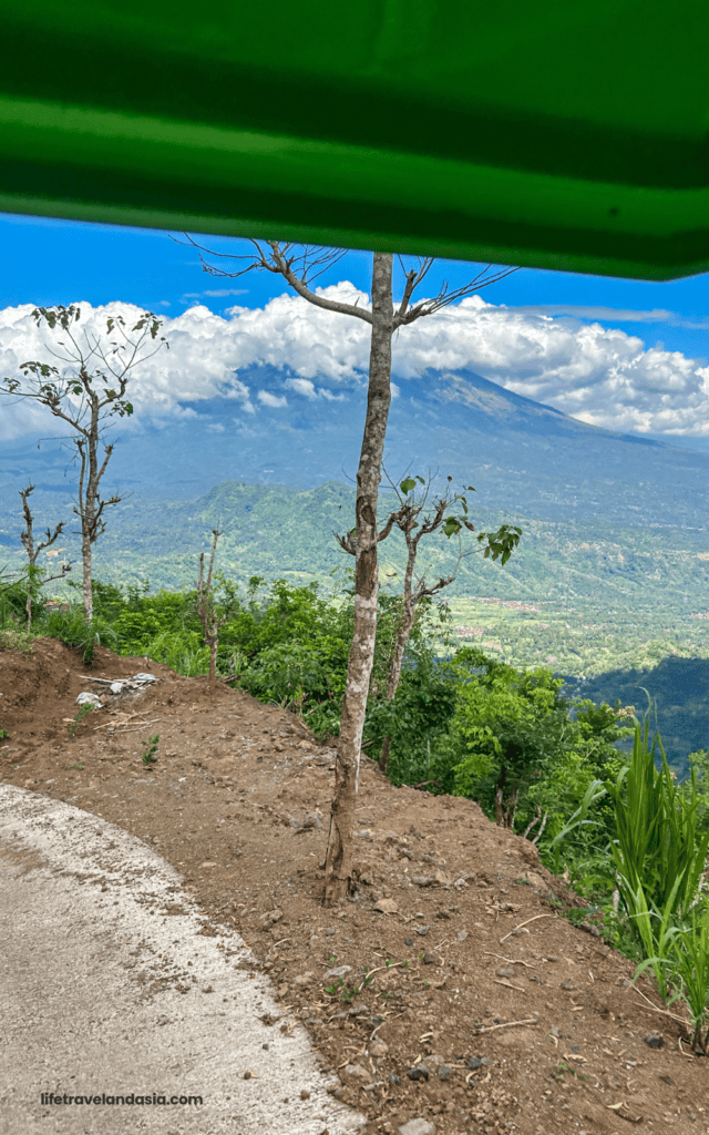 View from the shuttle while riding up to the top of the hill to Lahangan Sweet.